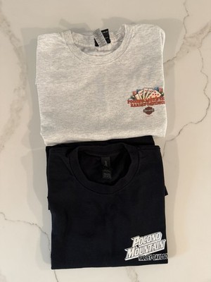 Harley Davidson Pocono Mountain Tee Lot of 2 Mens Medium Casino Lets F'ing Ride