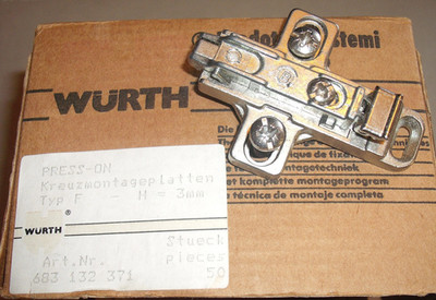 Würth Press On Kreuzmontageplatte Typ F kompatibel mit BLUM Clip/Clip Top   Ar