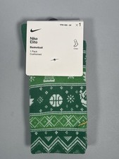 Nike Elite Youth 10c-3Y Basketball Christmas Holiday Green Crew Socks BN1180-E0J