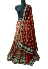 Heavy Pure Chanderi Silk/Net Hand Embroidered Lehenga 2pcs Designer Sabyasachi