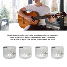 4Pcs Effect Pedal Knob Slot Design Transparent Plastic Easy Control Instrument