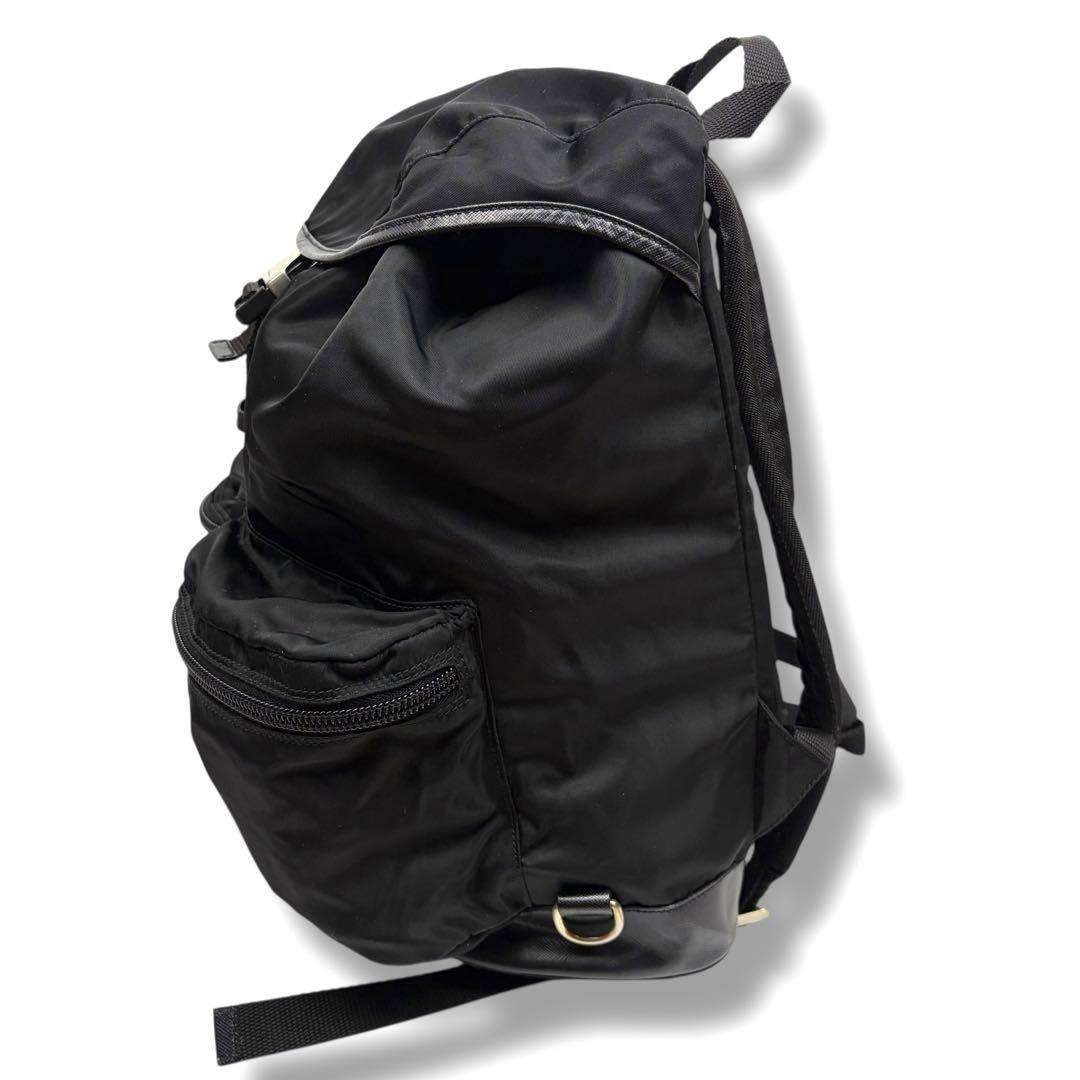 PRADA Backpack Nylon Triangular Logo Black - image 4