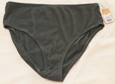 Kona Sol Medium Coverage High Waist Textured Army Green Sz 20/22 NWT