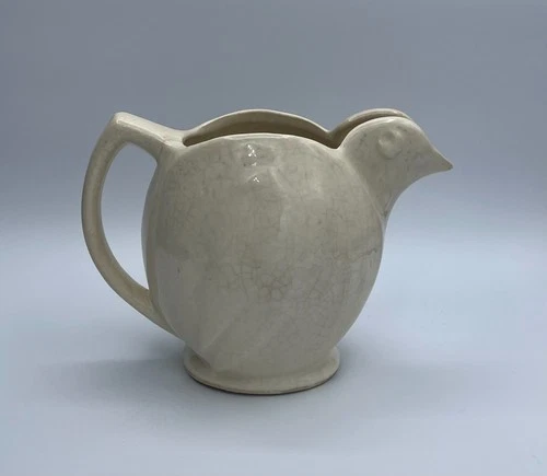 Rare 1940’s Vintage McCoy Pottery Off White Bird Pitcher