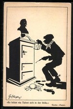 Künstler-AK Fritz Schönpflug: Es bildet ein Talent sich in der Stille - Einbrec 