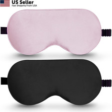 BeeVines 100 Mulberry Silk Sleep Mask, 1 Count Pack of 2 , 01 Pink Black