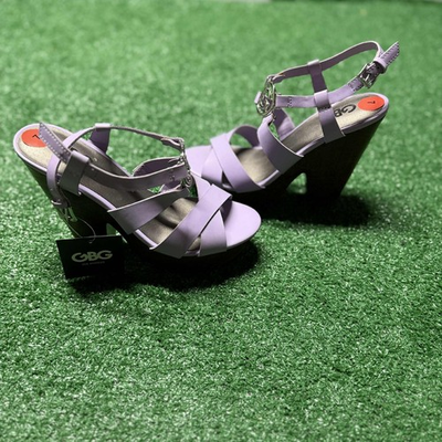 #ad GBG Los Angeles Block Heel Sandal Size 7 Purple Heels TBT $10.19