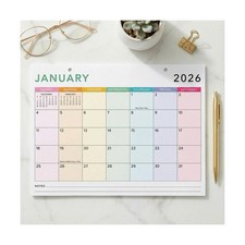 Colorful 2026 Desk Calendar - Runs From January 2026 Until July 2027 - Large ...