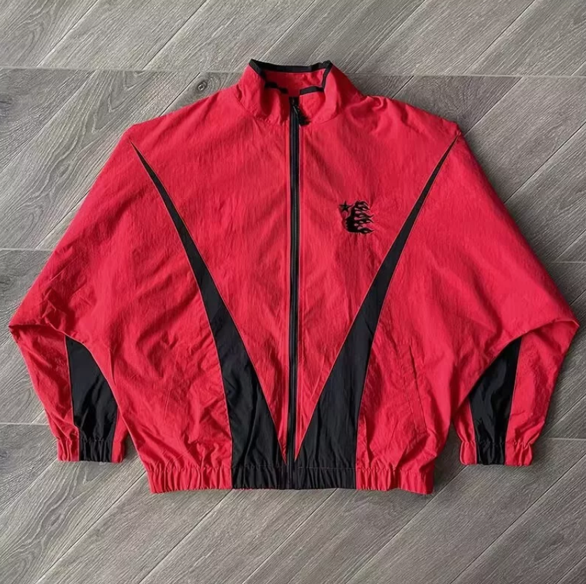 Hell Thriller Red star Track Jacket Pants patchwork embroidered