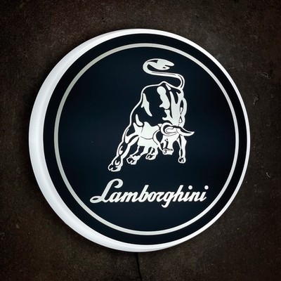 LAMBORGHINI LED WANDLEUCHTE SCHILD LOGO GARAGE AUTOMOBILIA AUTO URUS DIABLO