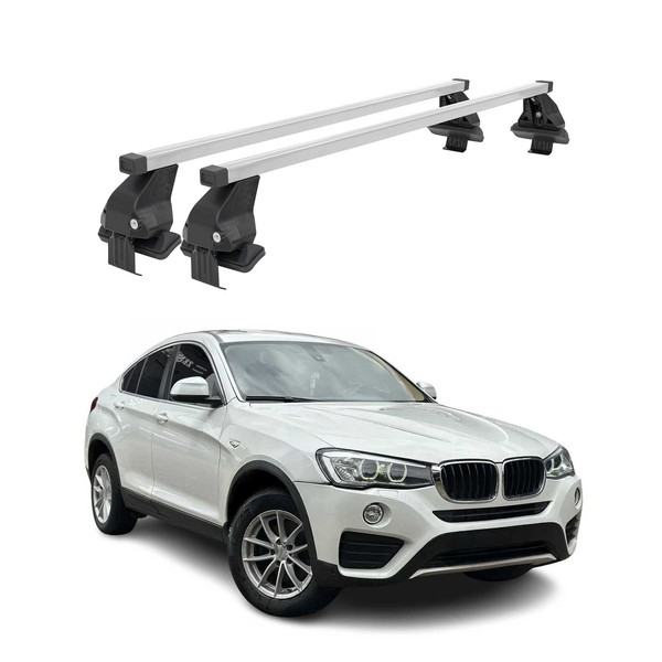 Menabo DachträGer GrundtäGer FüR BMW X4 F26 2014-2018 50Kg Stahl Silber 2 Tlg-image