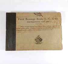 Antique 1917 U.S Army Signal Corps Field Message Book, Pages Unused 