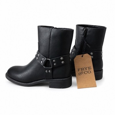 FRYE & CO Conley Black Harness Ankle Boots Womens 7M New