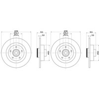 2X Hella Bremsscheiben 290Mm Hinten Passend FüR Renault Grand Megane ScÉN