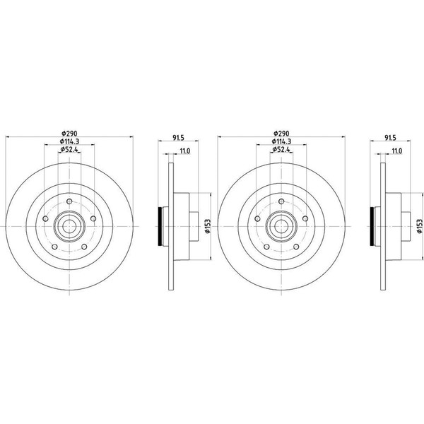 2X Hella Bremsscheiben 290Mm Hinten Passend FüR Renault Grand Megane ScÉN-image