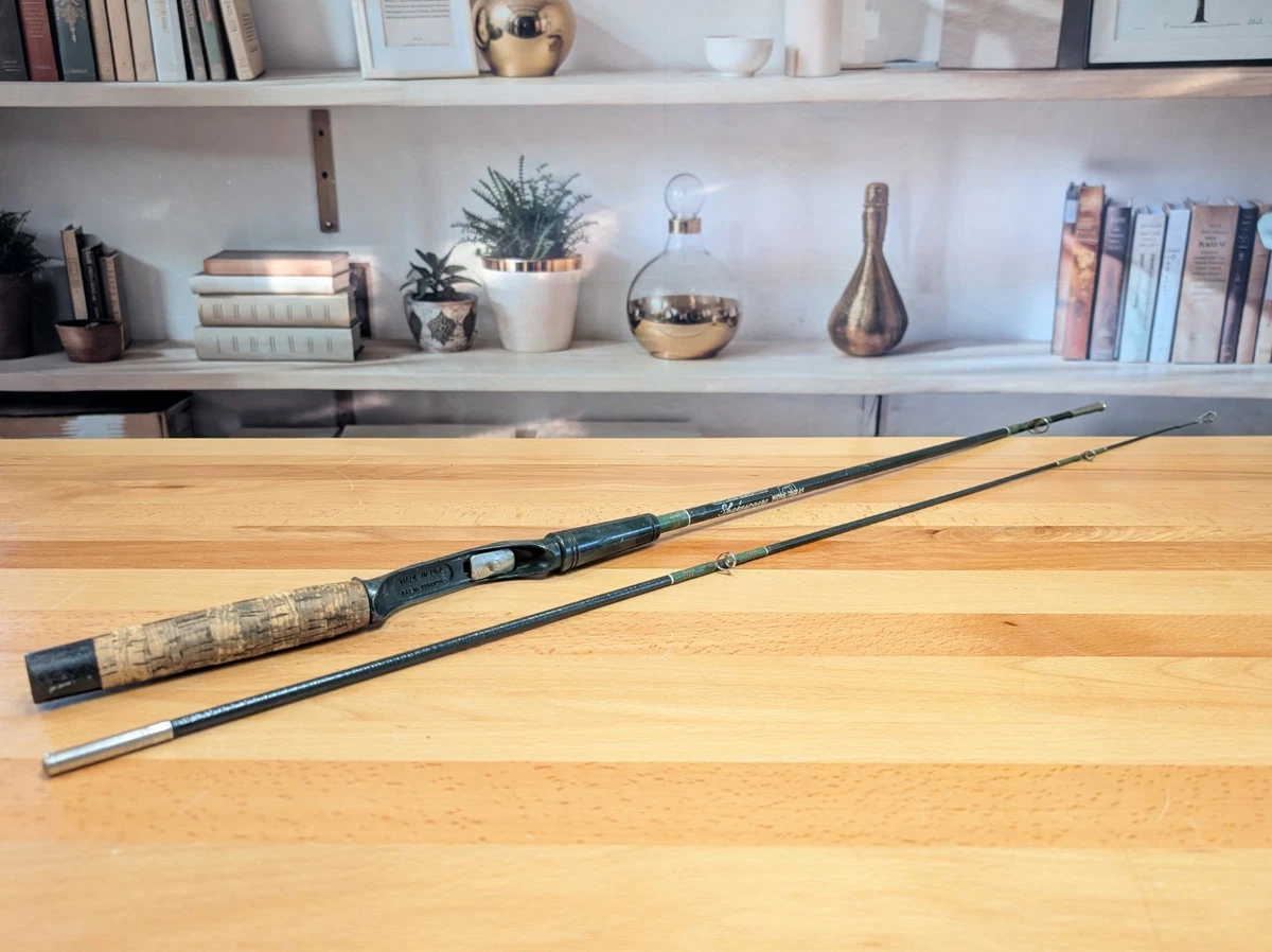 De colección Años 70 Shakespeare Wonderglas 74 pulgadas 2 piezas Fibra de Vidrio Baitcasting Varilla Corcho Wonderod