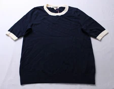 Boden Women's Short Sleeve Emilia Cotton Knit Crew T-Shirt SV3 Navy Small