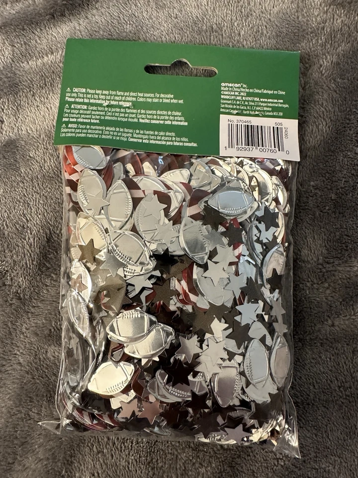 Football Party Decorations Confetti Stars Table Birthday Bar Mitzvah Super Bowl - Image 2 of 4