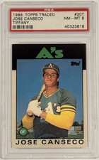 1986 Topps Traded Tiffany Jose Canseco #20T Rookie RC PSA 8 Athletics