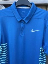 Nike Golf Dri Fit Blue Polo Shirt 890091–465 Size Small S VGC Official Mens