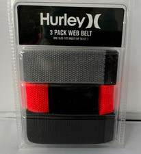 Belt Hurley 3 Pack Web Belt One Size Fits Most Up To 42" 3 Colors MSRP 34