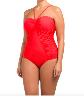 Profile by Gottex Swan Lake One-Piece Swimsuit Plus Size 24W Nwt