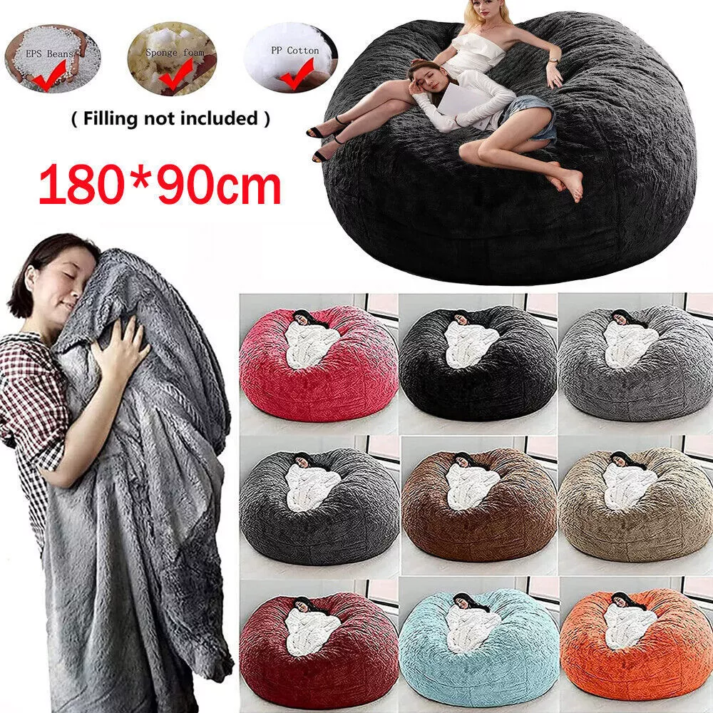 Microsuede 7FT Foam Giant Bean Bag Memory Living Room Chair Lazy