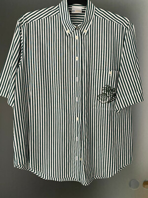 Your Sixth Sense C&A, short women's blouse, classy + chic, size 40, green-white-striped, tip top