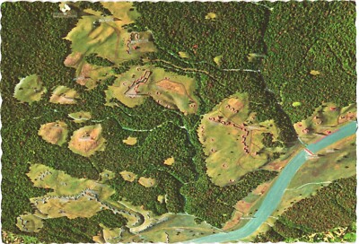 Stillwater NY Saratoga National Park Relief Map Chrome Postcard Dexter Press