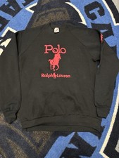 Vintage 90s Polo Ralph Lauren Boot Sweatshirt Pullover Pony Logo Size M/XL
