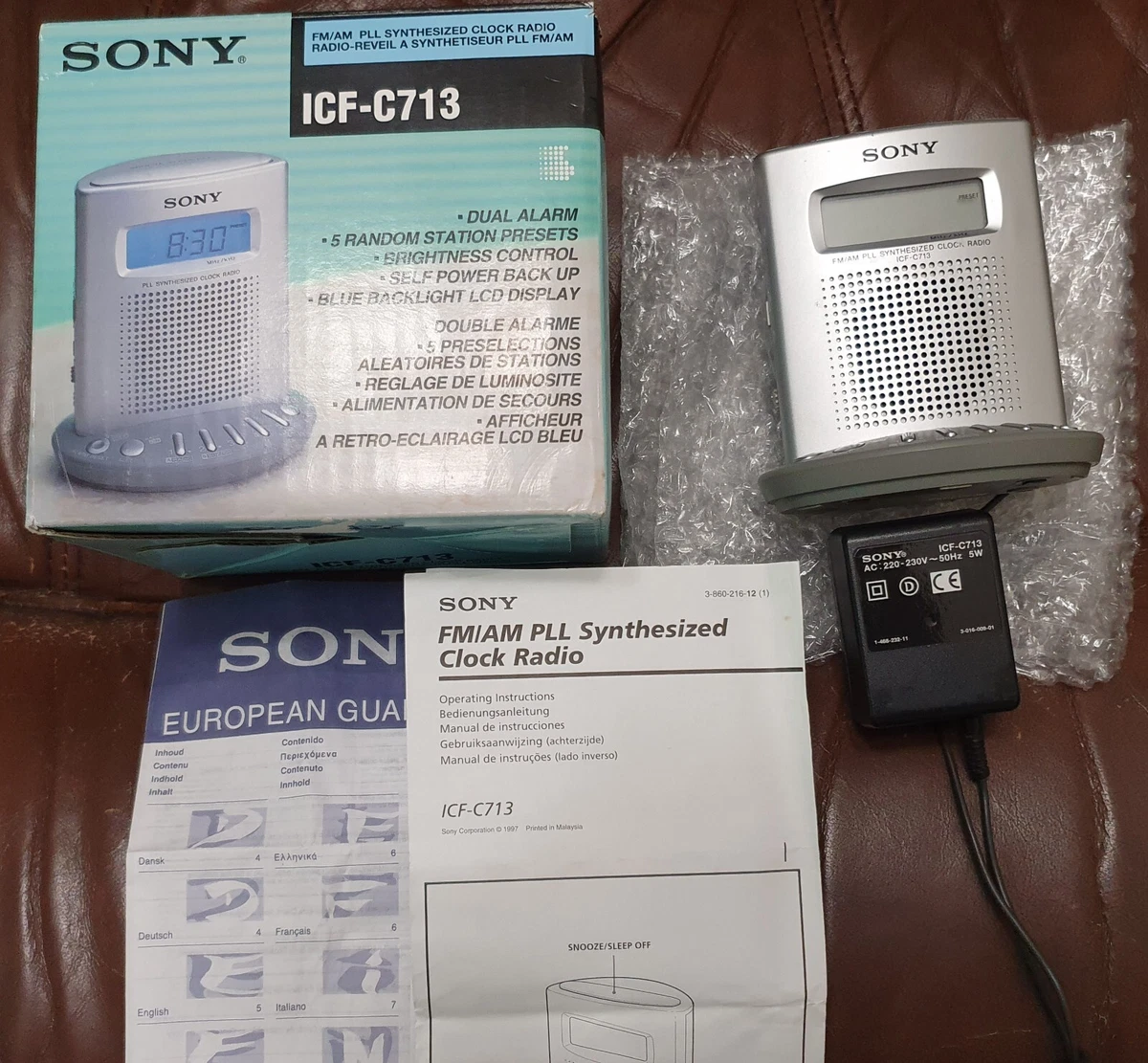 SONY ICF-C713 - Dream Machine / Rádio Despertador, vintage - COMPLETO