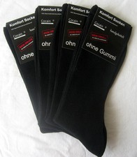 4 pairs of socks no elastic 1/1 rib 100% cotton black cocaine 39 to 46