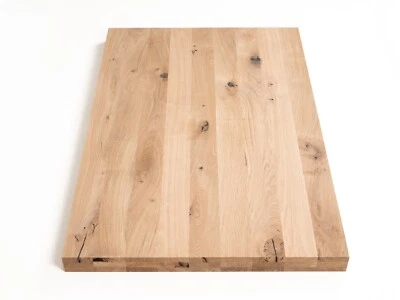 LIGNAU Massivholzplatte Eiche Wildeiche 5 cm DL schwarz gespachtelt Leimholzplatte