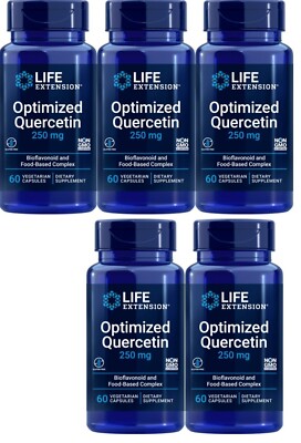 Optimized Quercetin 250mg, 5X60Caps Life Extension Camu Camu/Quercet 500mg per 2