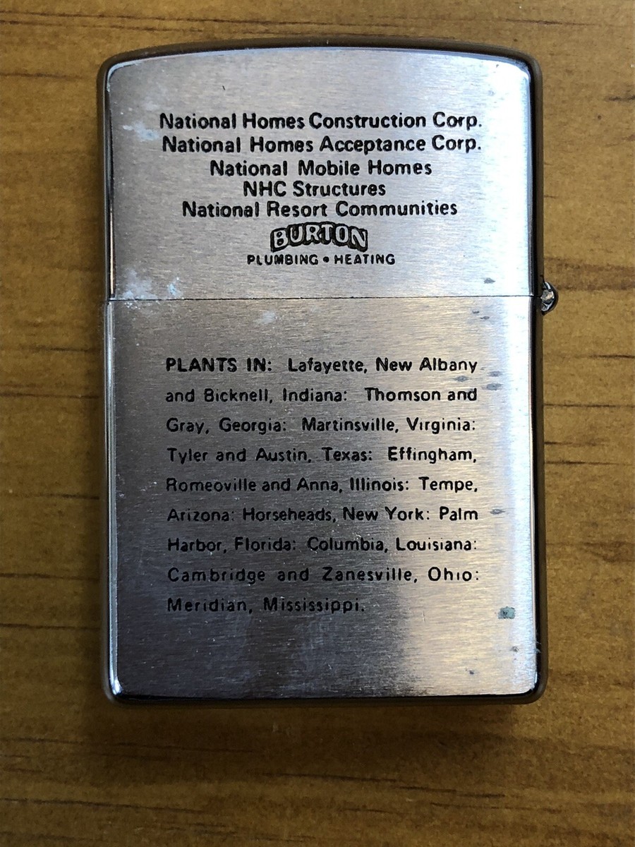 ZIPPO lighter vintage National Homes Advertising 400,000th ZIPPO lighter vintage National Homes Advertising 400,000th