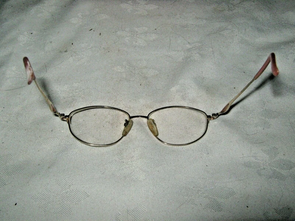 A Vintage Gilt Steel Frame Bally Titan p 52 16-1 Puce Temple Tip Reading Glasses Foto 4 de 4