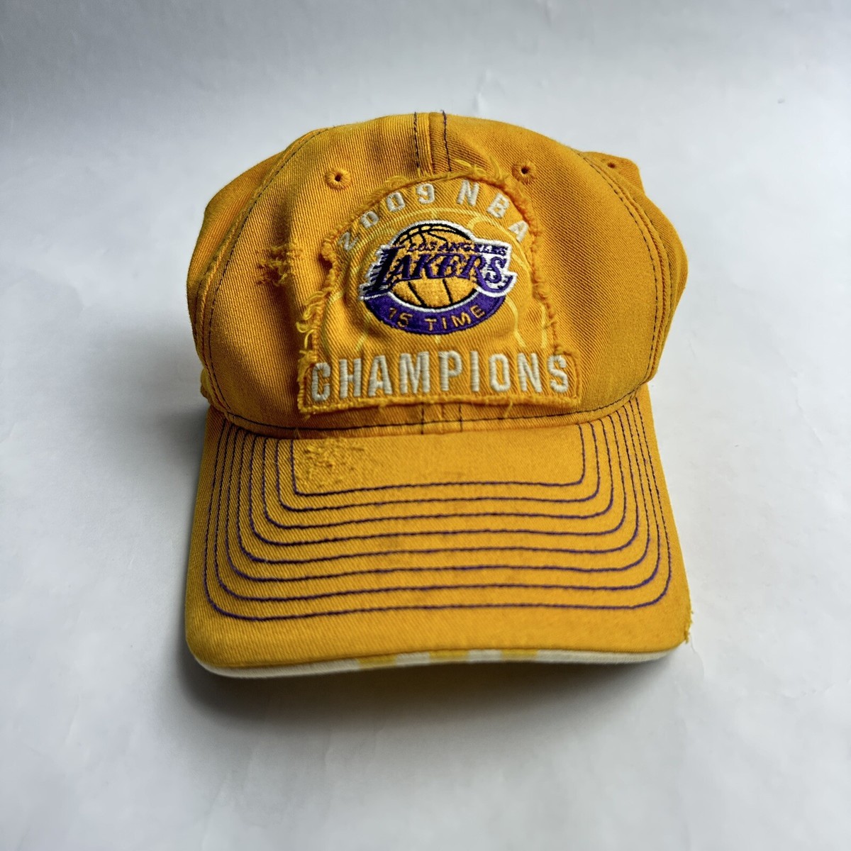 LA Lakers 2009 Championship Kobe Bryant Distressed Flex Fit Hat Cap NBA  Nice!