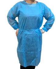 50 Medical Dental Disposable Isolation Gown 50X Knit Cuff Gowns 