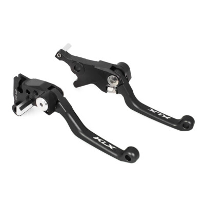 Billet Brake & Clutch Levers For Kawasaki KLX250, KLX150L, KLX300SM - Adjustable Black Aluminum