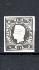 Portugal 1866 5r Curved label imperf with 4 good margins SG 35 MLH