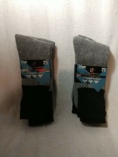Wear Proof Men's Cushioned Crew Socks Size 10-13 Gray w/Black Top Lot of 2 New
