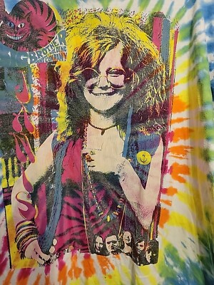 Vintage JANIS JOPLIN Single Stitch XL Tie Dye Big Brother Holding