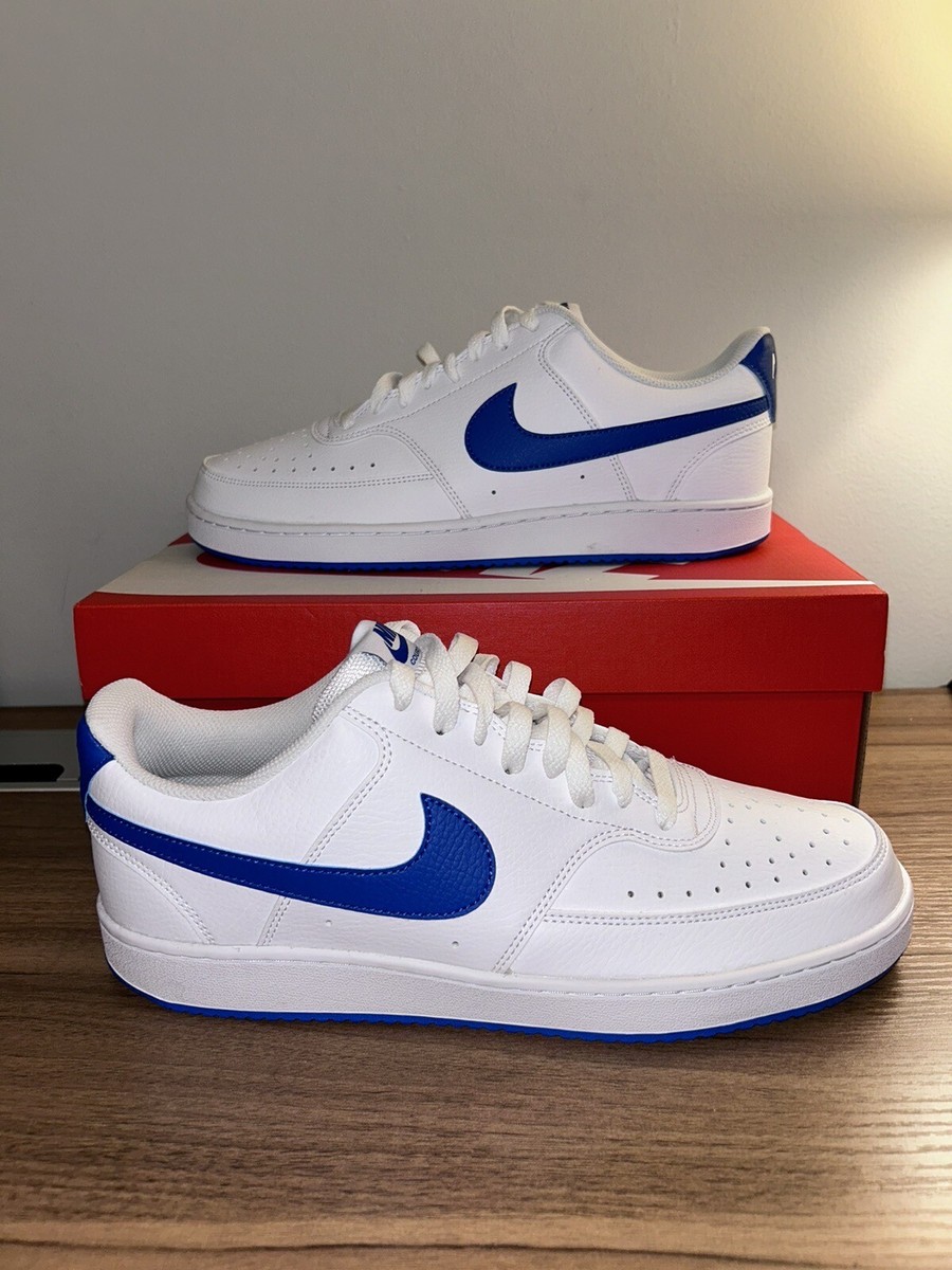 Nike Court Vision Low Men’s Size 11 Shoe White Royal Blue FZ0624-100 New