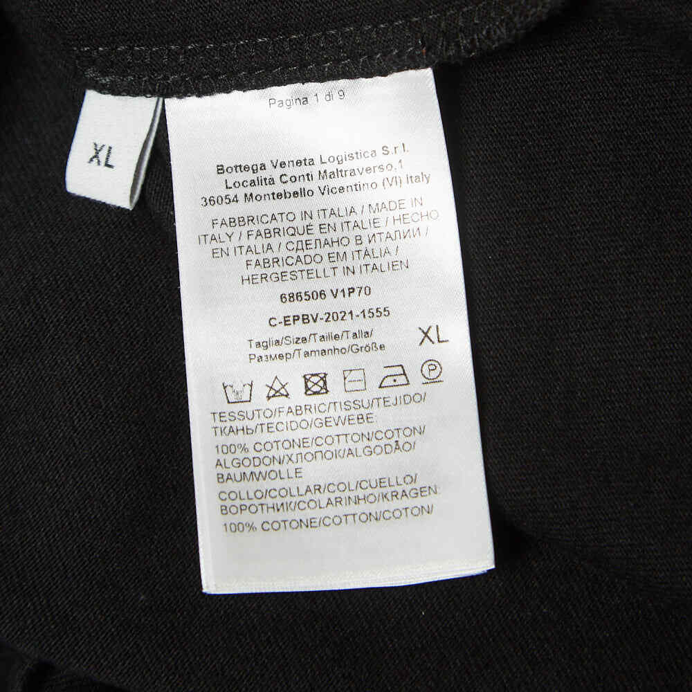 Bottega Veneta Black Cotton Contrast Stitch Detail T-Shirt XL | eBay