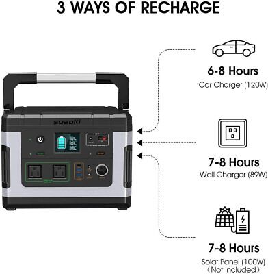 SUAOKI Solar Generators, G500 Portable Power Station 500Wh SUAOKI Solar Generators, G500 Portable Power Station 500Wh