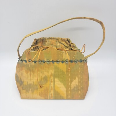 Christine Henson Bag Now and Zen Hippie Boho Colorful Fabric Handbag Cinch Purse