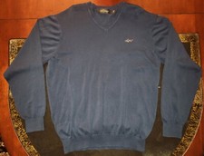 GREG NORMAN Golf XL Blue Navy V-Neck Sweater 100 Cotton