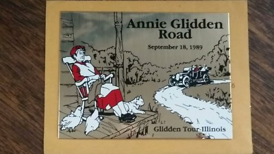 Vintage Automobile Car Dash Plaque ANNIE GLIDDEN ROAD 1989 Tour ILLINOIS Sept 18