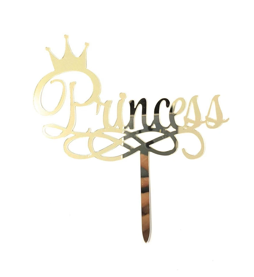 Princesa Corona Cumpleaños Pastel Topper Acrílico Baby Shower, Revelación de Género Fiesta... Foto 2 de 2