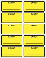 1"X2" 500 PCS Legal Exhibit Stickers, Plaintiff’s, Defendant’s, Petitioner’s